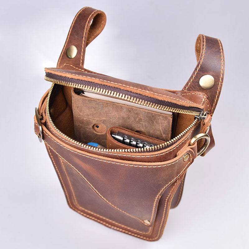 LACHIOUR Herren Gürteltasche Echtleder