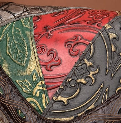 le'aokuu Damen Schultertasche Rindsleder