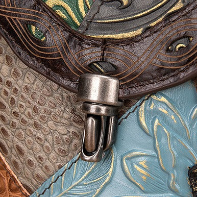 le'aokuu Damen Schultertasche Rindsleder