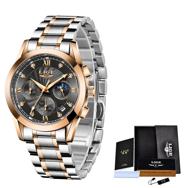 LIGE 8912 Damen Business Chronograph 3ATM