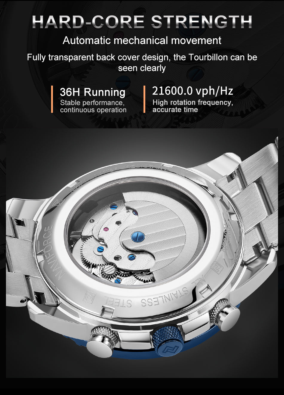 NAVIFORCE NFS1001 Herren Automatik Uhr 100M Wasserdicht