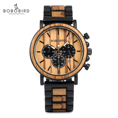 BOBO BIRD Holz Chronograph 3ATM Hardlex