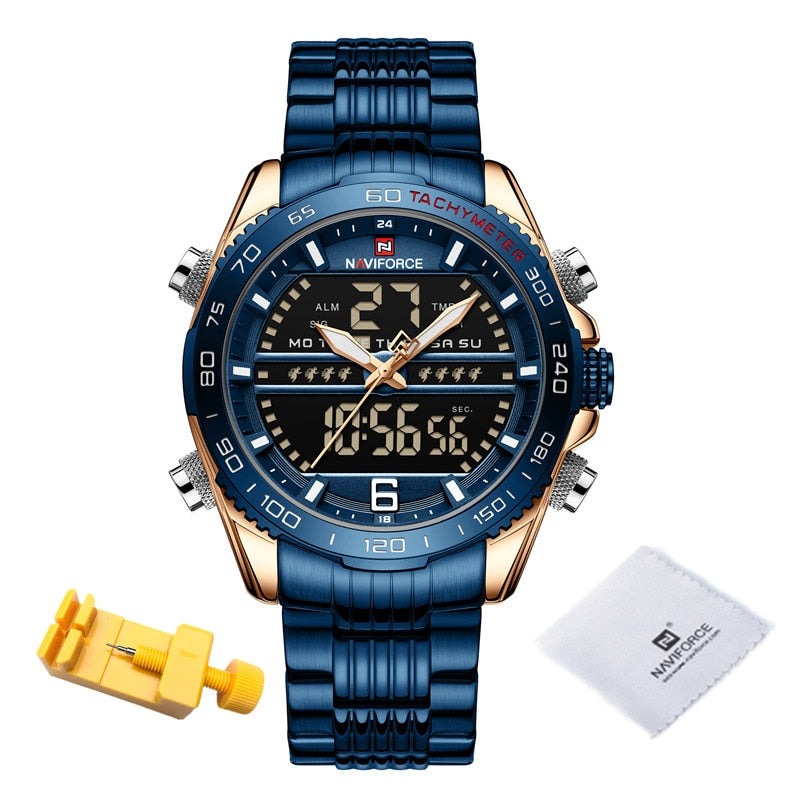 NAVIFORCE NF9195 Herren Militär-Sport-Digitaluhr 3BAR