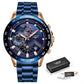 LIGE 9982 Herren Business Chronograph 3ATM Hardlex