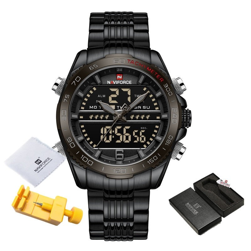 NAVIFORCE NF9195 Herren Militär-Sport-Digitaluhr 3BAR