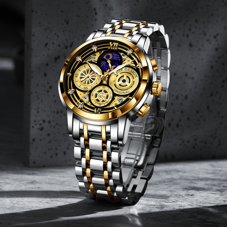 LIGE 8942 Herren Business Chronograph 5ATM