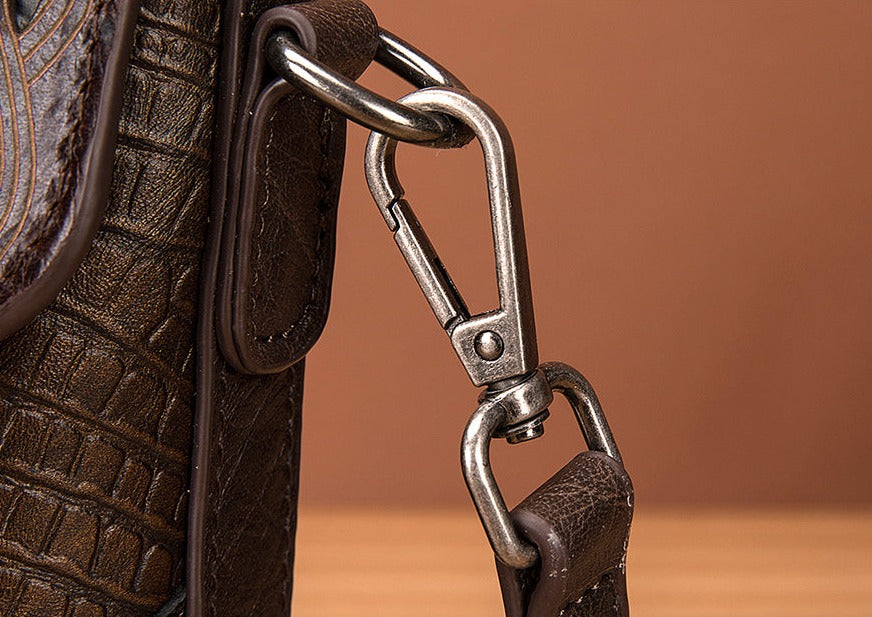 le'aokuu Damen Schultertasche Rindsleder
