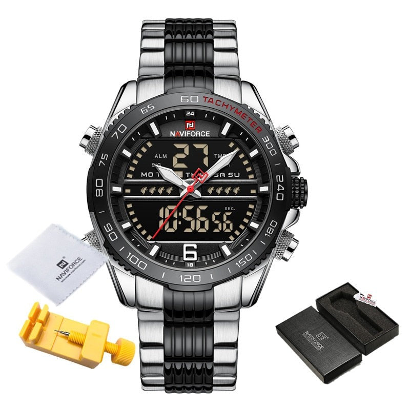 NAVIFORCE NF9195 Herren Militär-Sport-Digitaluhr 3BAR