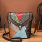 le'aokuu Damen Schultertasche Rindsleder
