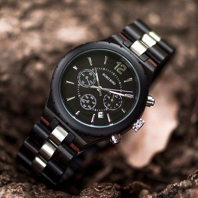 BOBO BIRD Herren Holzchronograph 3ATM