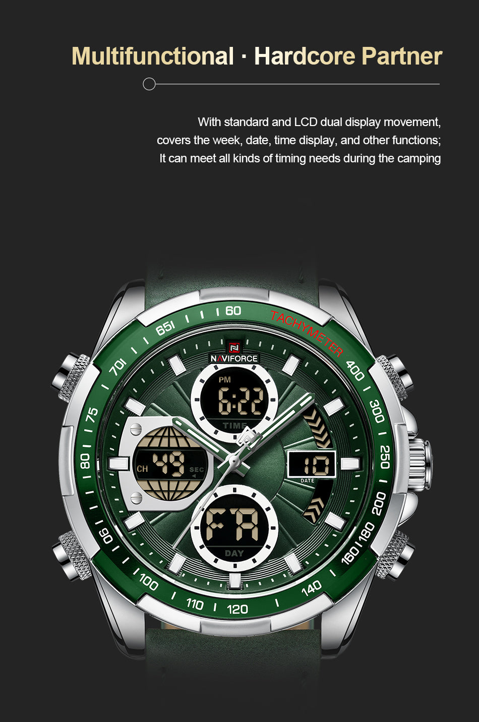 NAVIFORCE NF9197L Herren Militärchronograph 3BAR