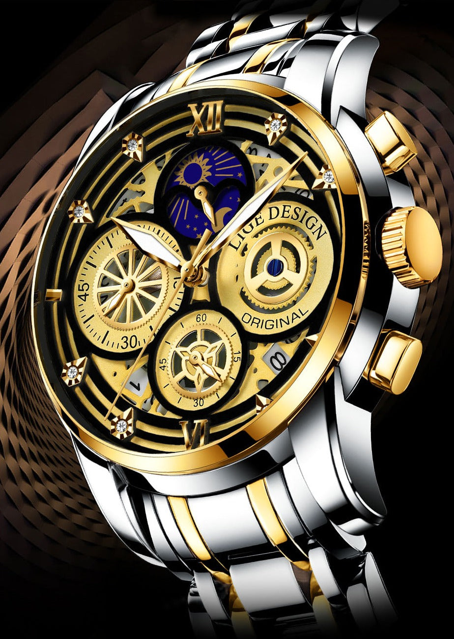 LIGE 8942 Herren Business Chronograph 5ATM