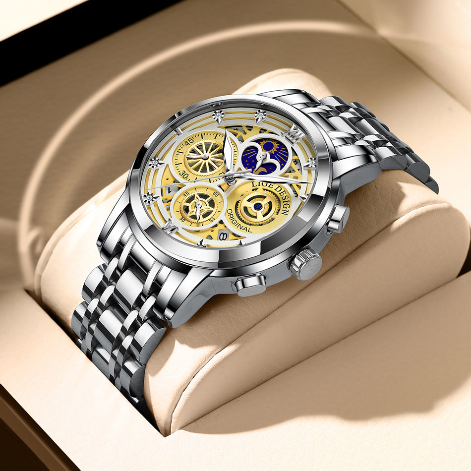 LIGE 8942 Herren Business Chronograph 5ATM