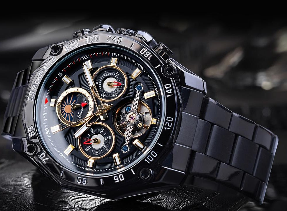 Forsining GMT1163-7 Automatik Herrenuhr Chronograph 3BAR Glas