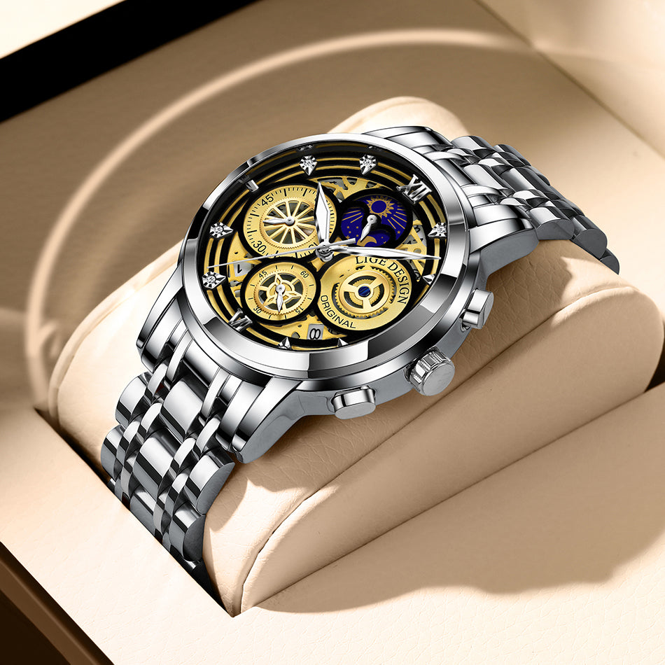 LIGE 8942 Herren Business Chronograph 5ATM