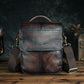le'aokuu Herren Umhänge-Schultertasche Echtleder / Stoff