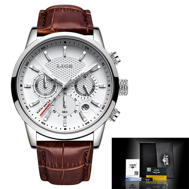 LIGE 9866 Herren Chronograph 3ATM Hardlex