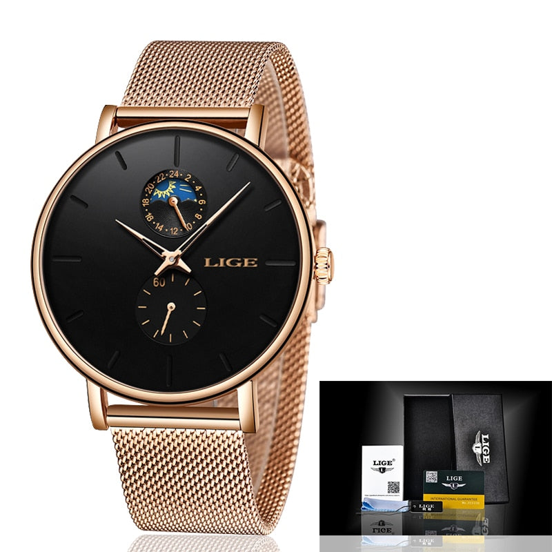 LIGE 9955 Damen Business Uhr 3ATM
