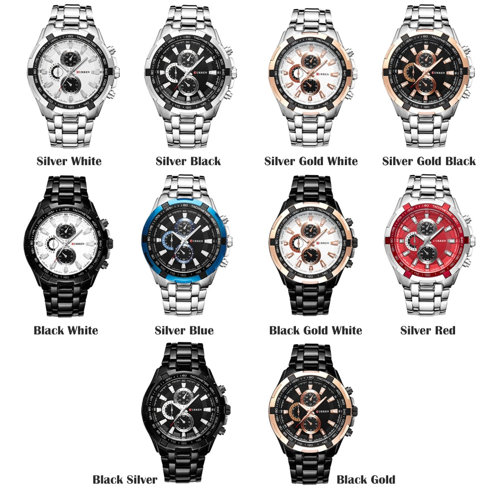 CURREN 8023 Herren Chronograph 3ATM Hardlex
