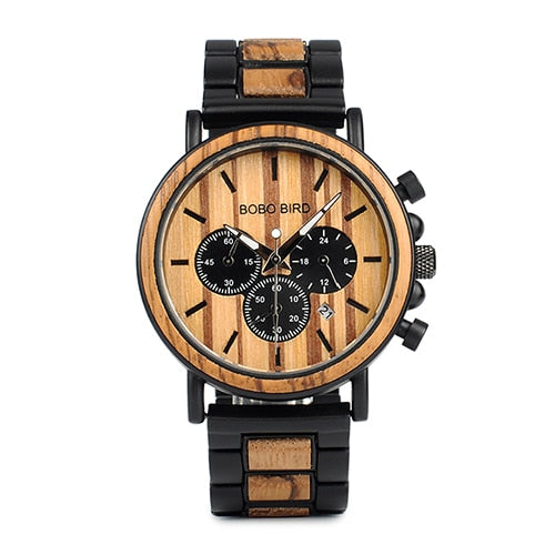 BOBO BIRD Holzchronograph 3ATM Hardlex