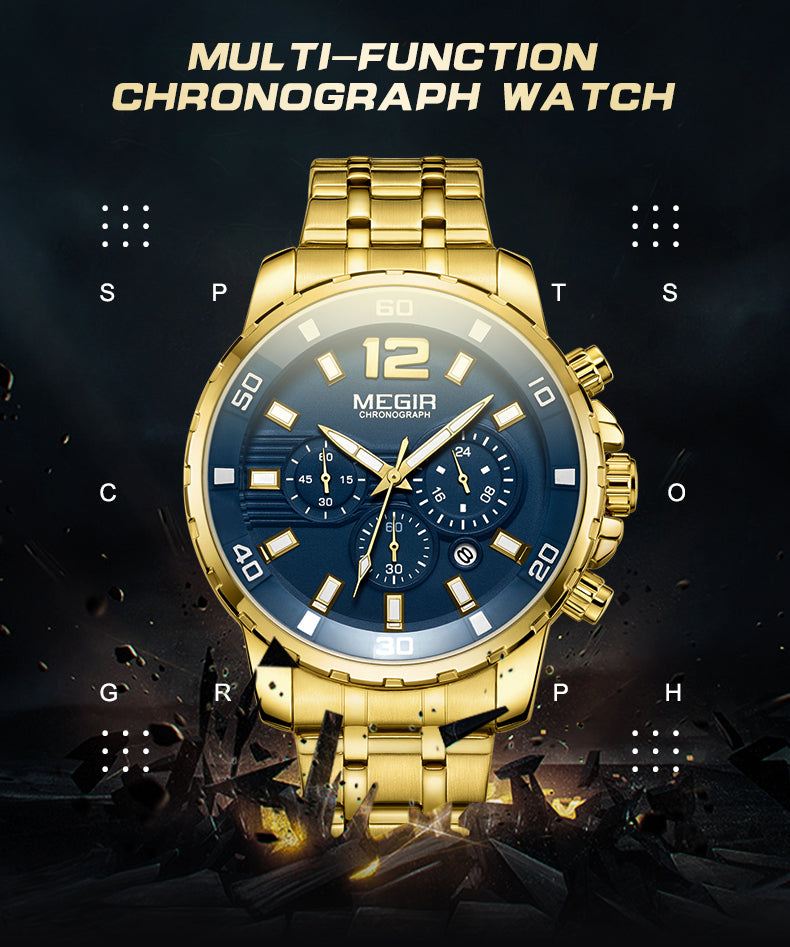 MEGIR 2068 Herren Business Chronograph 3BAR