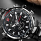 NAVIFORCE NF9093 Herren Multifunktion Militär Chronograph 3BAR Hardlex