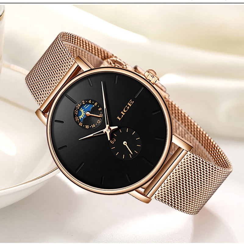 LIGE 9955 Damen Business Uhr 3ATM