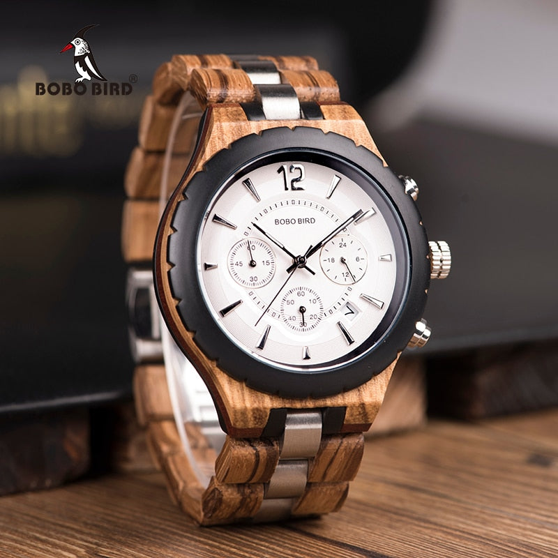 BOBO BIRD Herren Holzchronograph 3ATM