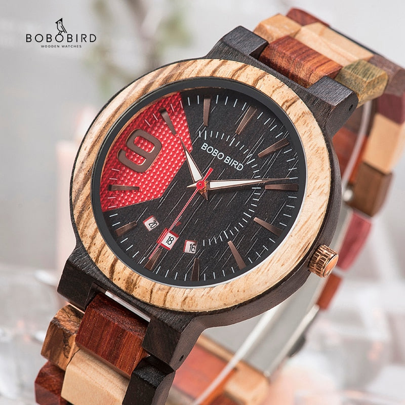 BOBO BIRD Holz Quarz Uhr 3ATM Hardlex