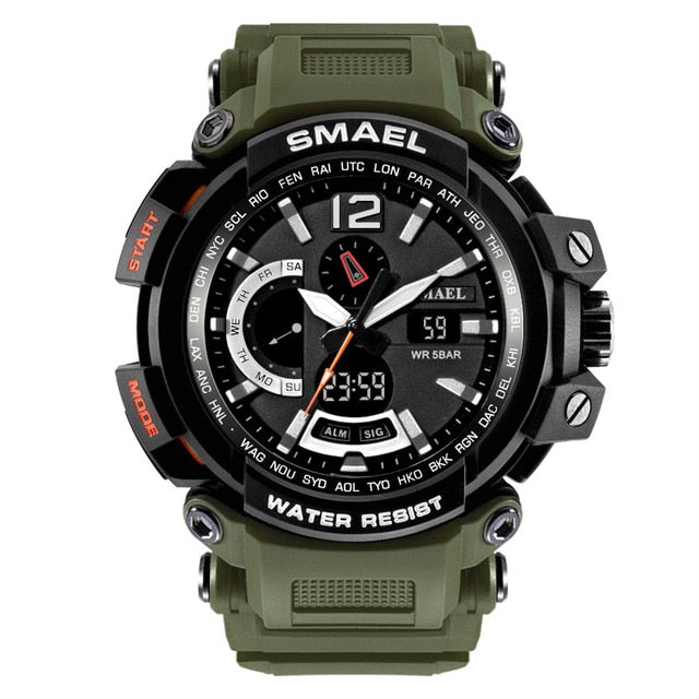 SMAEL WS-1702A Herren Militär Sport-Chronograph 5ATM Dualanzeige