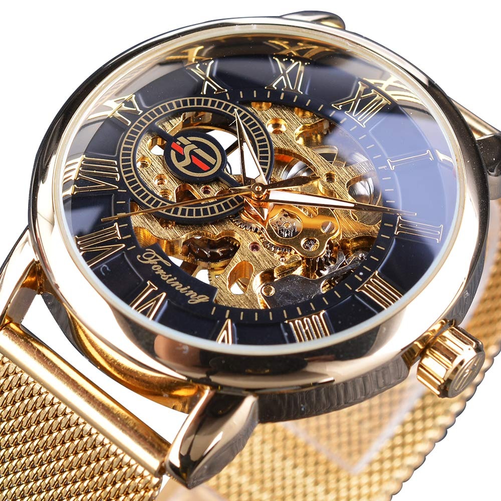 Forsining GMT838-2 Automatik Herren Skelettuhr Glas