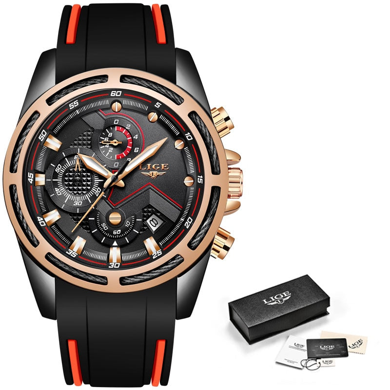 LIGE 9957 Herren Chronograph 3ATM Hardlex