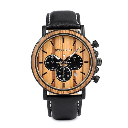 BOBO BIRD Holzchronograph 3ATM Hardlex