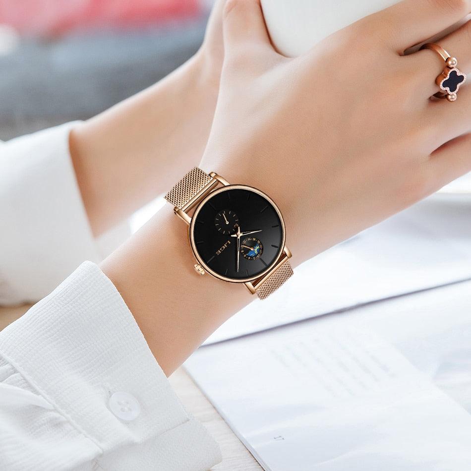 LIGE 9955 Damen Business Uhr 3ATM