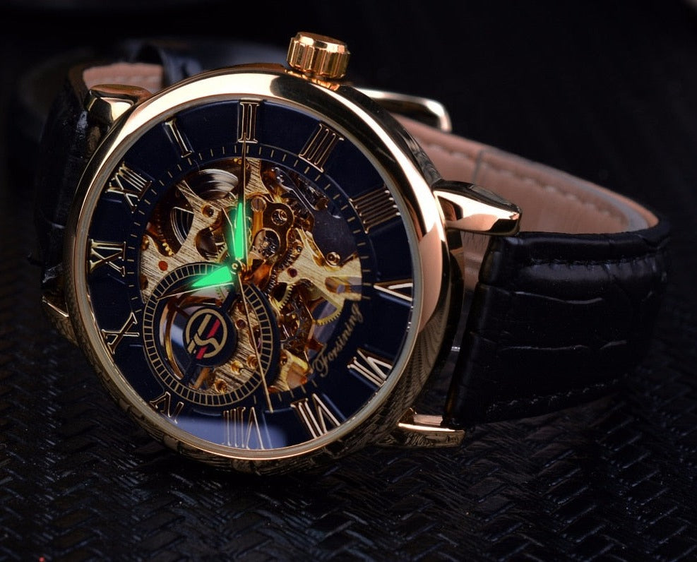 Forsining GMT838-2 Automatik Herren Skelettuhr 3BAR Glas