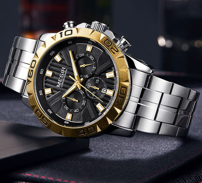 MEGIR 2087G Herren Business Chronograph 3BAR