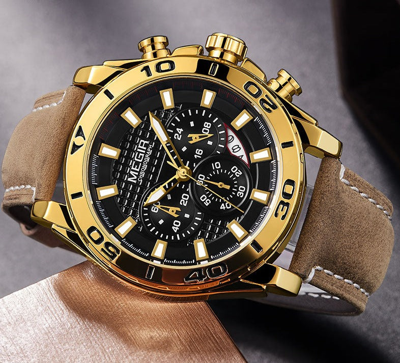 MEGIR 2094G Herren Business Chronograph 3BAR