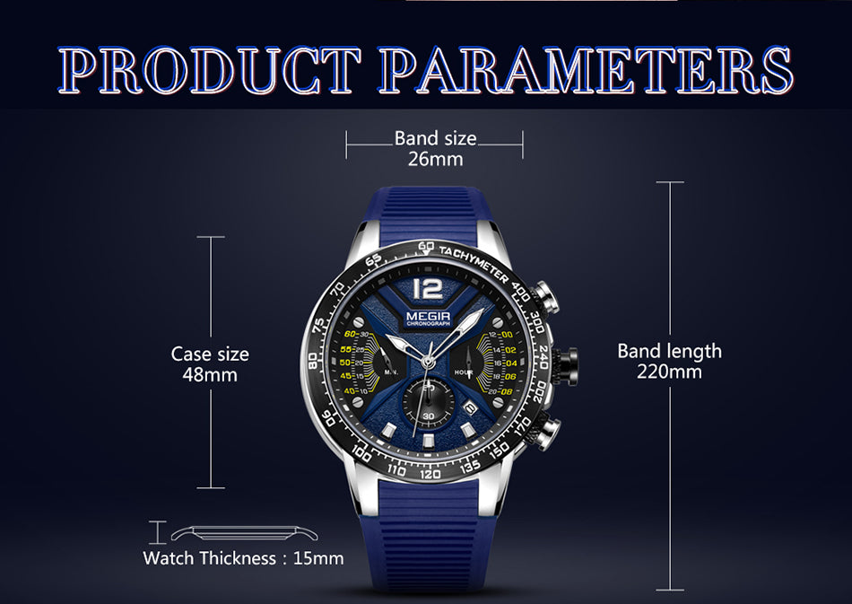 MEGIR 2106G Herren Militär Chronograph 3BAR
