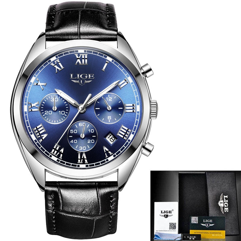 LIGE 9852 Herren Chronograph 3ATM Hardlex