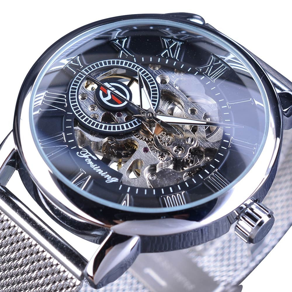 Forsining GMT838-2 Automatik Herren Skelettuhr Glas