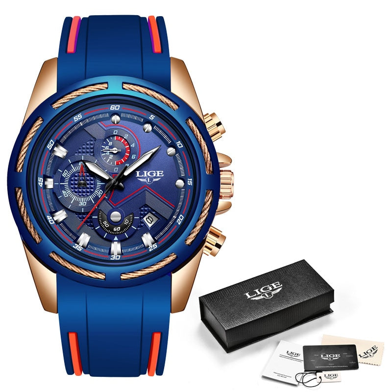 LIGE 9957 Herren Chronograph 3ATM Hardlex