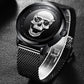 LIGE 9876 Black Skull Edition Designer Analog Herrenuhr 3ATM Hardlex