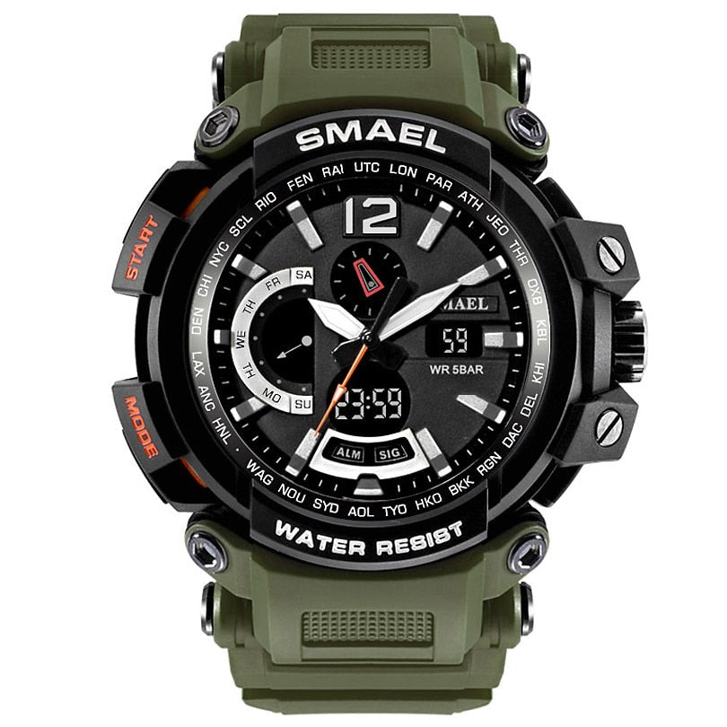 SMAEL WS-1702A Herren Militär Sport-Chronograph 5ATM Dualanzeige