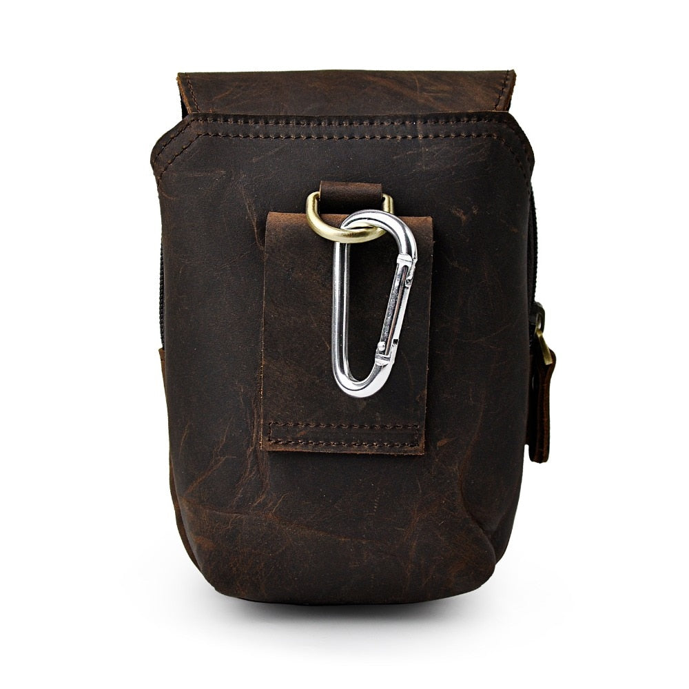 le'aokuu Herren Hüft-Gürteltasche Rindsleder