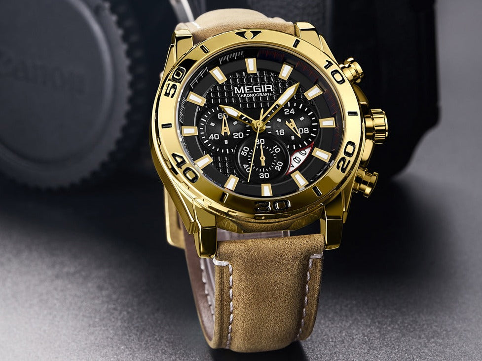 MEGIR 2094G Herren Business Chronograph 3BAR