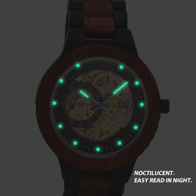 BOBO BIRD Holz Automatik Uhr mit Wunschname Limitiert