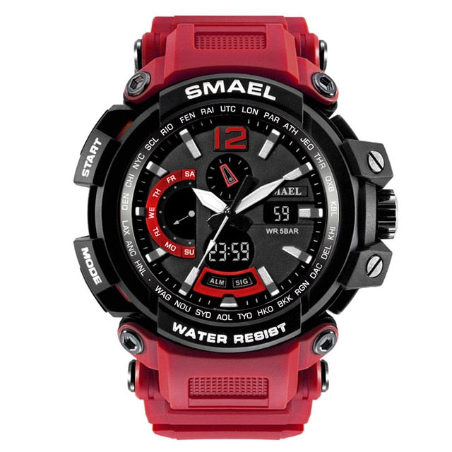 SMAEL WS-1702A Herren Militär Sport-Chronograph 5ATM Dualanzeige