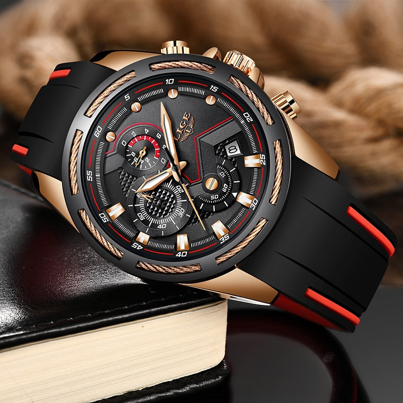 LIGE 9957 Herren Chronograph 3ATM Hardlex