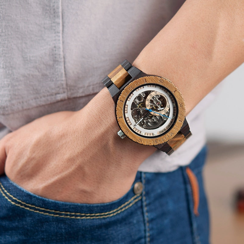 BOBO BIRD Holz Automatik Uhr mit Wunschname Limitiert