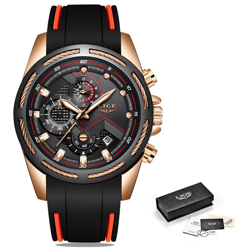 LIGE 9957 Herren Chronograph 3ATM Hardlex